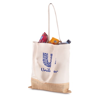 Sacola Personalizada Algodão e Juta ASIBAC015 Brinde Personalizado