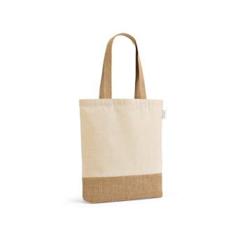 Sacola Personalizada Algodão e Poliéster Reciclado Sustentável MSP92345 Bindes Personalizados