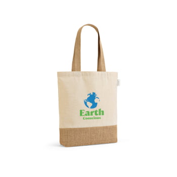 Sacola Personalizada Algodão e Poliéster Reciclado Sustentável MSP92345 Bindes Personalizados