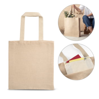 Sacola Personalizada Juta e Algodão MSP92937 Brinde Personalizado