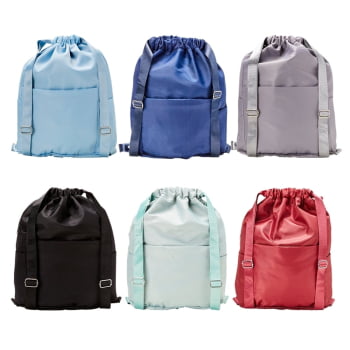 Mochila Personalizada Sacola Sacochila Poliéster X05070 Brinde Personalizado