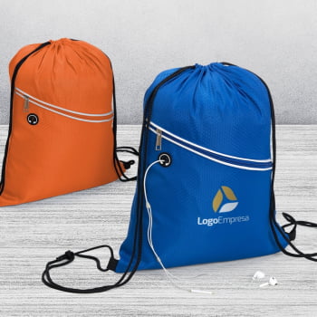 Mochila Personalizada Sacola Sacochila Poliéster  X18601 Brindes Personalizados