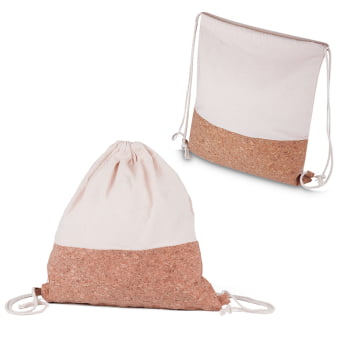 Sacochila Personalizada Algodão e Cortiça ASIBP0008 Brindes Personalizados