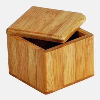 Saleiro Personalizado Bambu Tampa Giratória SMTE-00203 Brindes Personalizado