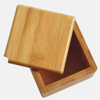 Saleiro Personalizado Bambu Tampa Giratória SMTE-00203 Brindes Personalizado