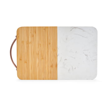 Tábua de Corte Personalizada Bambu e Mármore SP94341 30x20 cm Brinde Personalizado