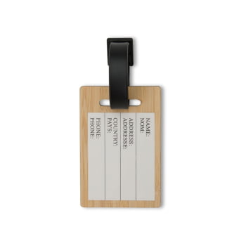 Tag Bagagem Personalizado Bambu X01009 Brindes Personalizados