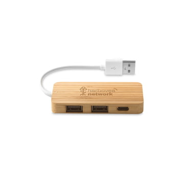 Hub USB Personalizado Bambu SP97127 Brindes Personalizados