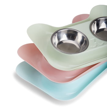 Tigela de PET Personalizada Aço inoxidável Dupla X03150 Brinde Personalizado