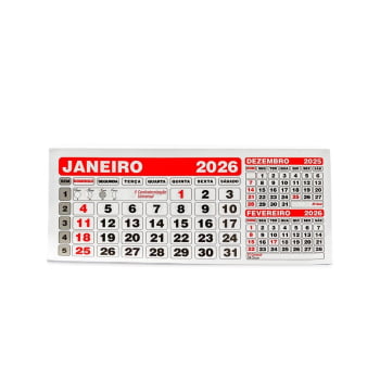 Folhinha Calendário 2026 Personalizado X12658 Brinde Personalizado