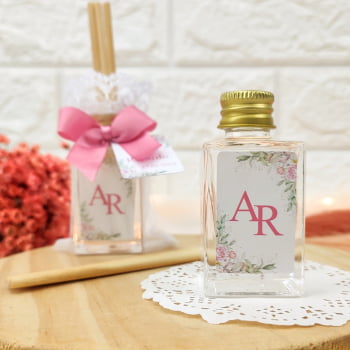 LEMBRANCINHA DE CASAMENTO AROMATIZADOR DIFUSOR 30ML ORGANZA RENDA LAÇO GORGURÃO TAG