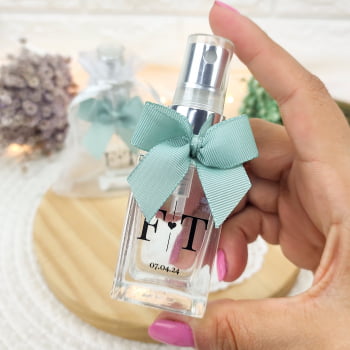 LEMBRANCINHA DE CASAMENTO HOME SPRAY 30ML ORGANZA LAÇO GORGURÃO AD TRANSPARENTE