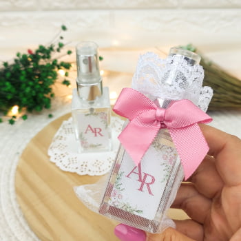 LEMBRANCINHA DE CASAMENTO HOME SPRAY 30ML ORGANZA RENDA LAÇO GORGURÃO