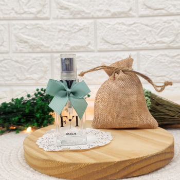 LEMBRANCINHA DE CASAMENTO HOME SPRAY 30ML SACO JUTA LAÇO GORGURÃO