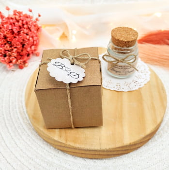 LEMBRANCINHA DE CASAMENTO VELA AROMÁTICA 40G CAIXA KRAFT JUTA