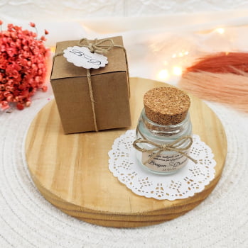 LEMBRANCINHA DE CASAMENTO VELA AROMÁTICA 40G CAIXA KRAFT JUTA