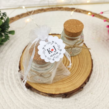 LEMBRANCINHA DE CASAMENTO VELA AROMÁTICA 40G ORGANZA JUTA AD TRANSPARENTE