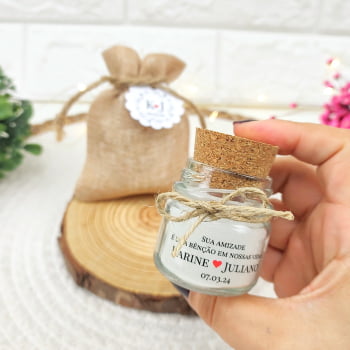 LEMBRANCINHA DE CASAMENTO VELA AROMÁTICA 40G SACO JUTA JUTA AD TRANSPARENTE