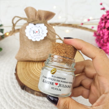 LEMBRANCINHA DE CASAMENTO VELA AROMÁTICA 40G SACO JUTA PINGENTE CORAÇÃO AD TRANSPARENTE