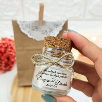 LEMBRANCINHA DE CASAMENTO VELA AROMÁTICA 40G SACO KRAFT JUTA