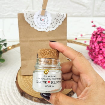 LEMBRANCINHA DE CASAMENTO VELA AROMÁTICA 40G SACO KRAFT PINGENTE CORAÇÃO AD TRANSPARENTE