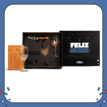 Kit Aniversário de Colaborador Personalizado Queijo 4 Peças SMKT-90394-ADC Brinde Personalizado Kit Aniversário de Colaborador Personalizado Queijo 4 Peças SMKT-90394-ADC Brinde Personalizado