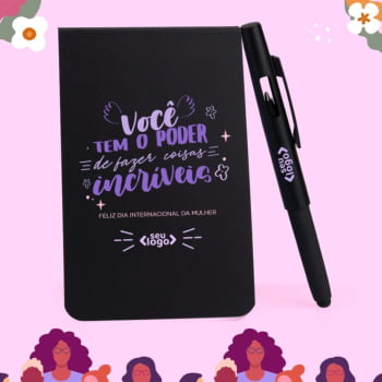 Brinde Dia Das Mulheres Personalizado Bloco de Anotações com Caneta SMLE-32730-MULHER Brindes Personalizados