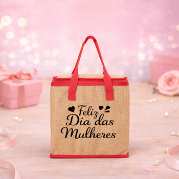 Brinde Dia Das Mulheres Personalizado Bolsa Térmica Confeccionada em linho 14L X02400-MULHER Brindes Personalizados