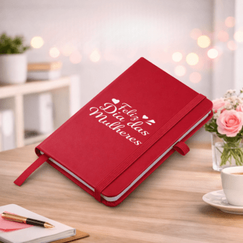 Brinde Dia Das Mulheres Personalizado Caderno Tipo Moleskine CAD004-MULHER Brindes Personalizados