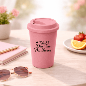 Brinde Dia Das Mulheres Personalizado Copo em Fibra de Bambu 450 ml SP94691-MULHER Brindes Personalizados