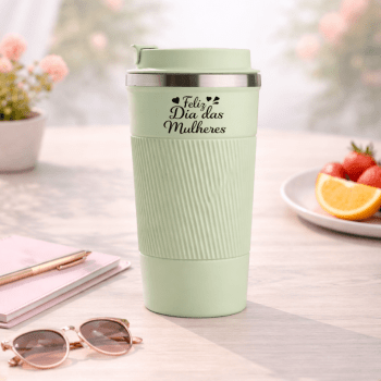 Brinde Dia Das Mulheres Personalizado Copo Térmico Inox 350 ml X09073-MULHER Brindes Personalizados