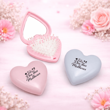 Brinde Dia Das Mulheres Personalizado Escova com Espelho Plástico X18919-MULHER Brinde Personalizado 