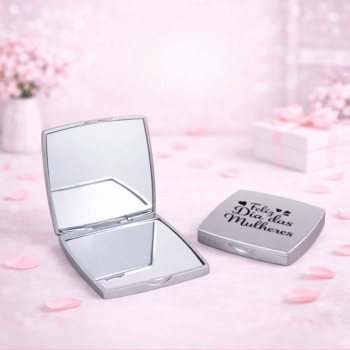 Brinde Dia Das Mulheres Personalizado Espelho Plástico Duplo X18607-MULHER Brinde Personalizado
