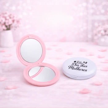 Brinde Dia Das Mulheres Personalizado Espelho Plástico Duplo X18945-MULHER Brinde Personalizado