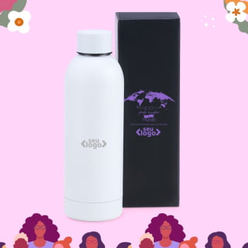 Brinde Dia Das Mulheres Personalizado Garrafa em Inox 500ml SMIS-01500-MULHER Brinde Personalizado
