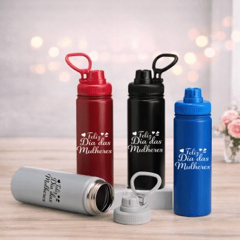 Brinde Dia Das Mulheres Personalizado Garrafa Inox 750 ML X18939-MULHER Brinde Personalizado