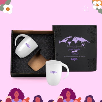 Brinde Dia Das Mulheres Personalizado Kit Canecas 350 ML SMCO-21350-MULHER Brindes Personalizados