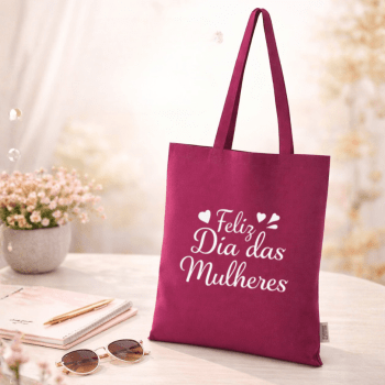 Brinde Dia Das Mulheres Personalizado Sacola Algodão Sustentável ASIBAC016-MULHER Brindes Personalizados