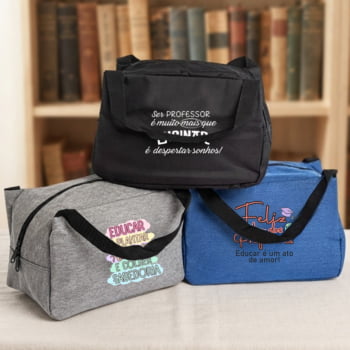 Brinde Presente Dia dos Professores Bolsa Térmica Personalizada Nylon 8L X07084