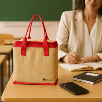 Brinde Presente Dia dos Professores Personalizado Bolsa Personalizada Térmica Confeccionada em linho 10L X02400-PROF