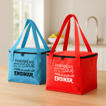 Brinde Presente Dia dos Professores Personalizado Bolsa Personalizada Térmica TNT 8,5L X18524-PROF