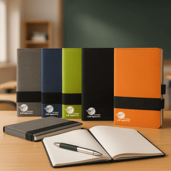 Brinde Presente Dia dos Professores Personalizado Caderno Personalizado Tipo Moleskine Linho Porta Caneta X06102
