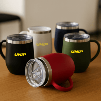 Brinde Presente Dia dos Professores Personalizado Caneca Térmica Personalizada Inox 350 ml com Tampa XCAN04081-PROF