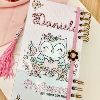 Brinde Presente Dia dos Professores Personalizado Kit Agenda, Bloco de Anotações e Planner 2x1