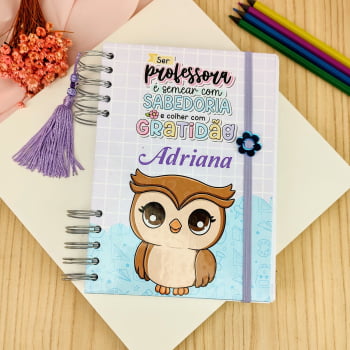 Brinde Presente Dia dos Professores Personalizado Kit Agenda e Bloco de Anotações