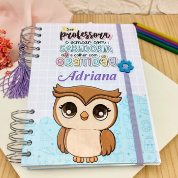 Brinde Presente Dia dos Professores Personalizado Kit Agenda e Bloco de Anotações