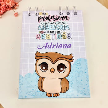 Brinde Presente Dia dos Professores Personalizado Kit Agenda e Bloco de Anotações