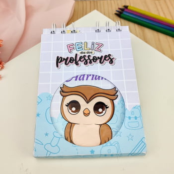 Brinde Presente Dia dos Professores Personalizado Kit Agenda e Bloco de Anotações