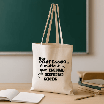 Brinde Presente Dia dos Professores Personalizado Sacola Personalizada Algodão BAC005-PROF