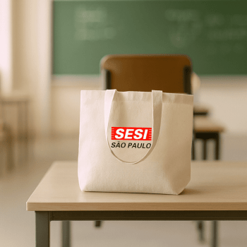 Brinde Presente Dia dos Professores Personalizado Sacola Personalizada Algodão BAC013-PROF
